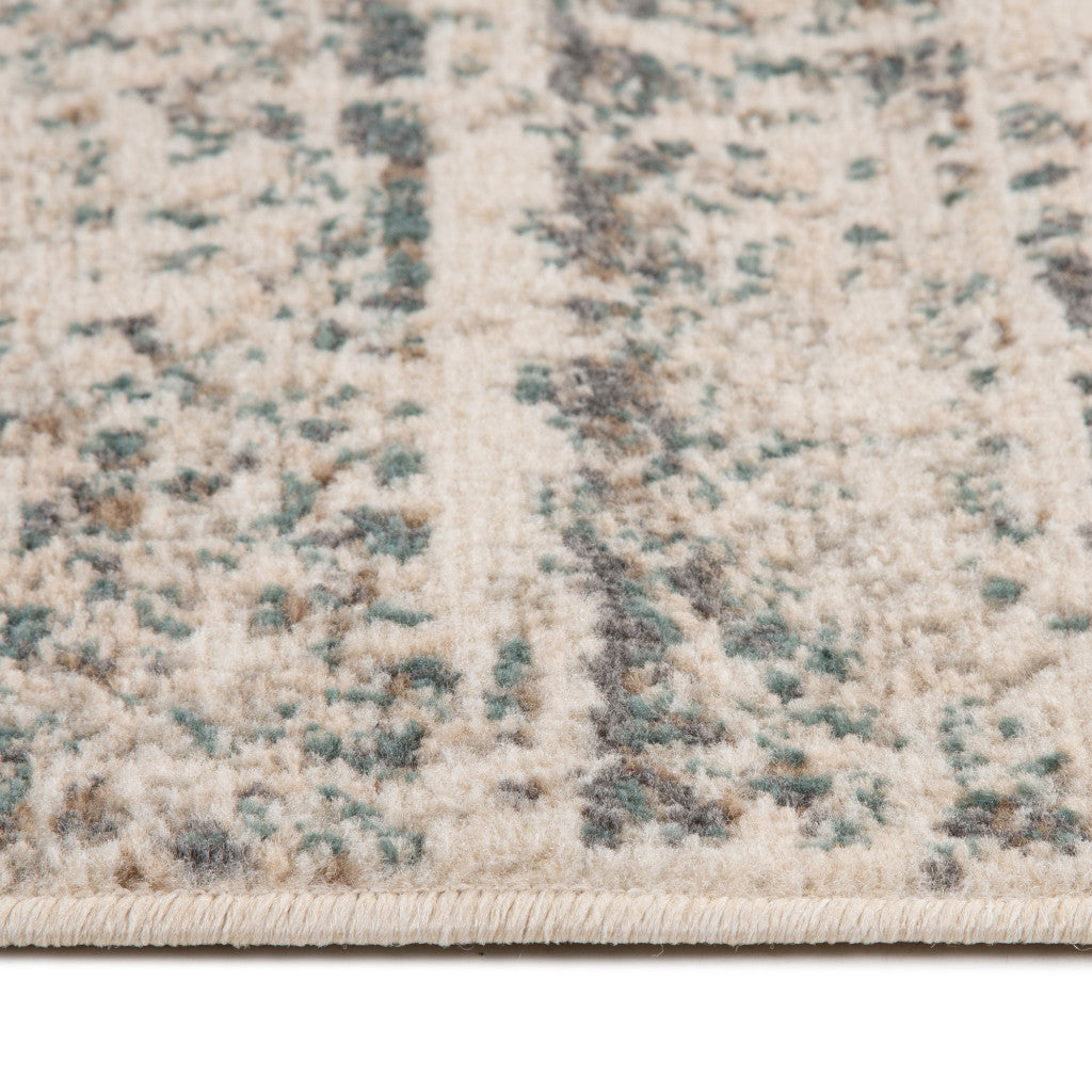 5' x 7' Ivory Striped Power Loom Area Rug