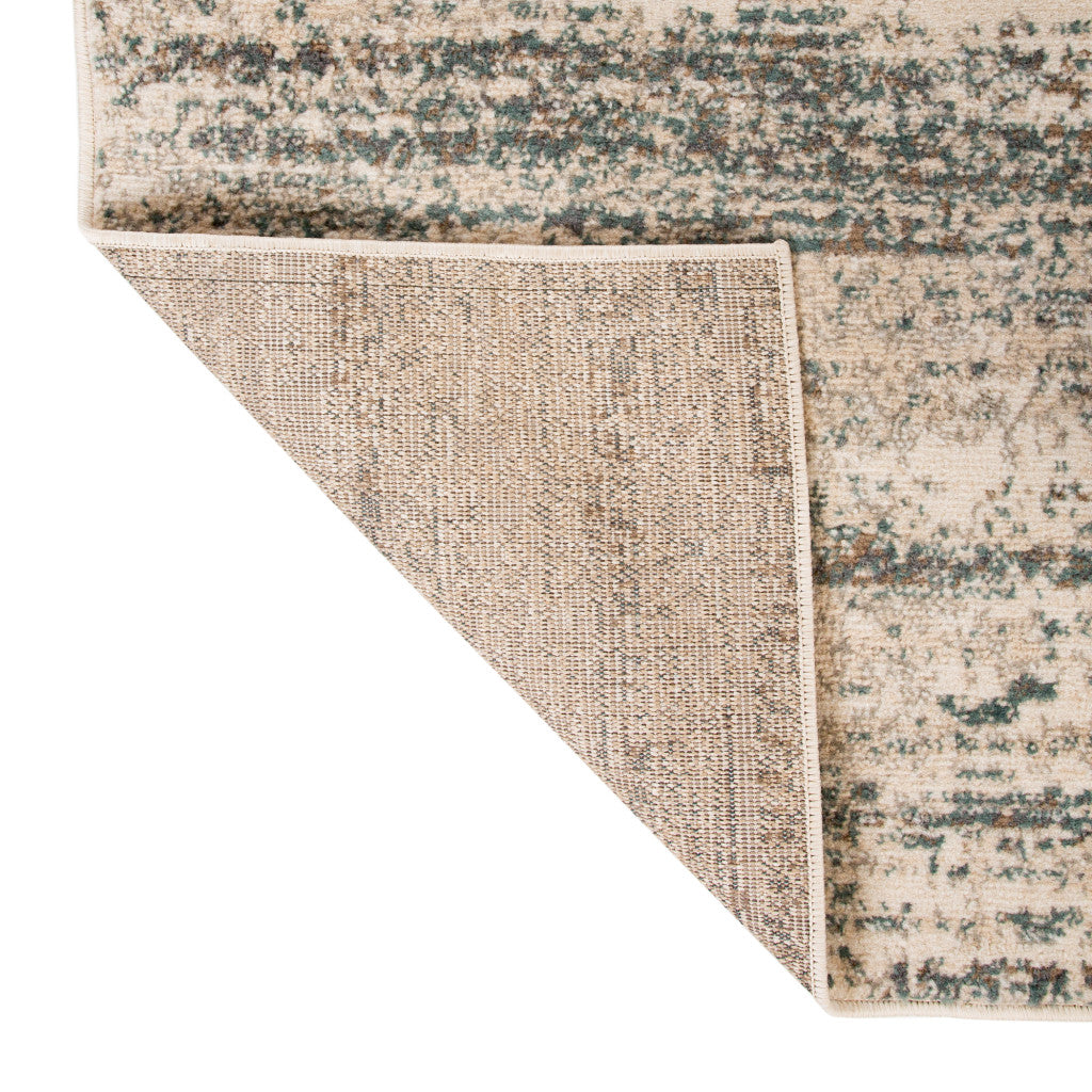 5' x 7' Ivory Striped Power Loom Area Rug