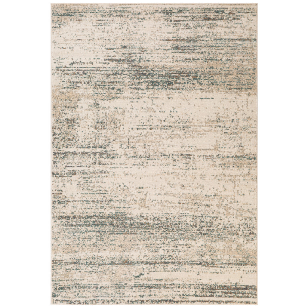 5' x 7' Ivory Striped Power Loom Area Rug