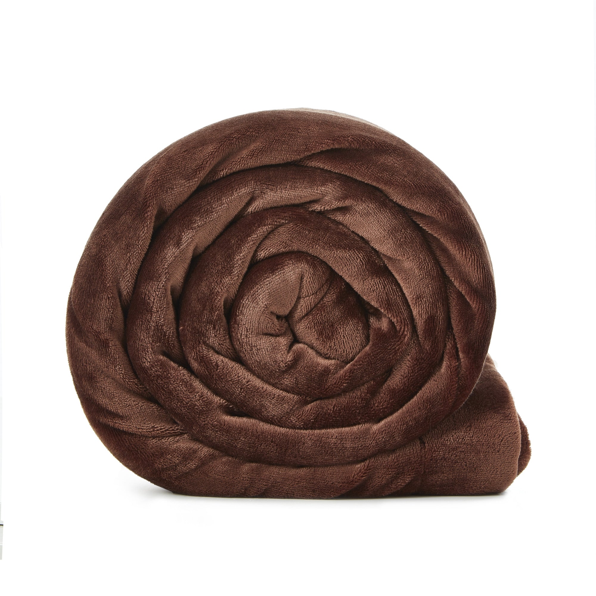 Brown Knitted PolYester Solid Color Plush Throw Blanket