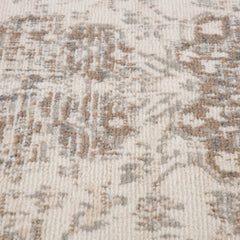 8' Beige Round Medallion Power Loom Area Rug