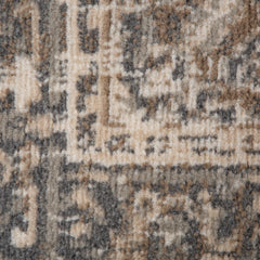 8' Beige Round Medallion Power Loom Area Rug