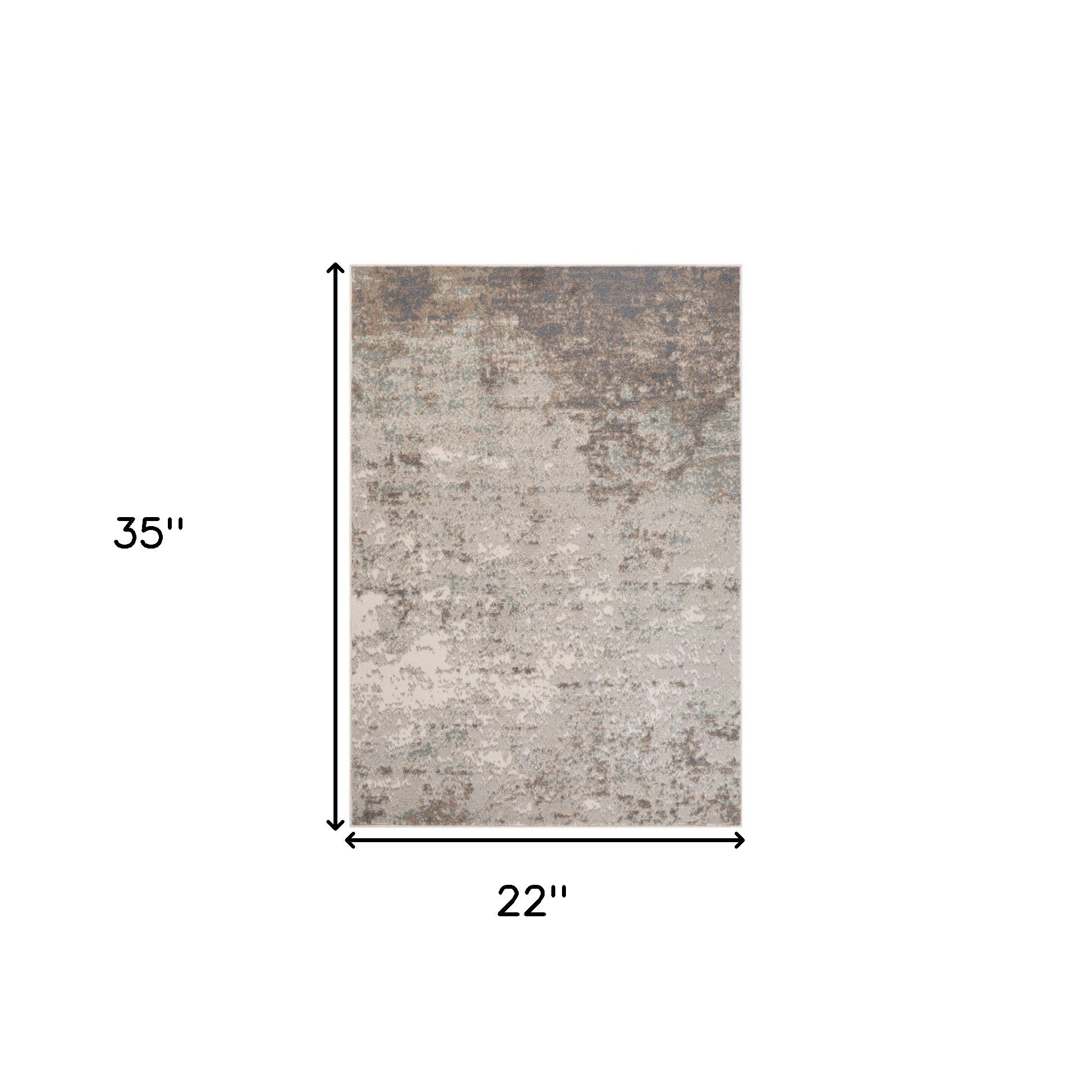2' x 3' Gray Abstract Power Loom Area Rug