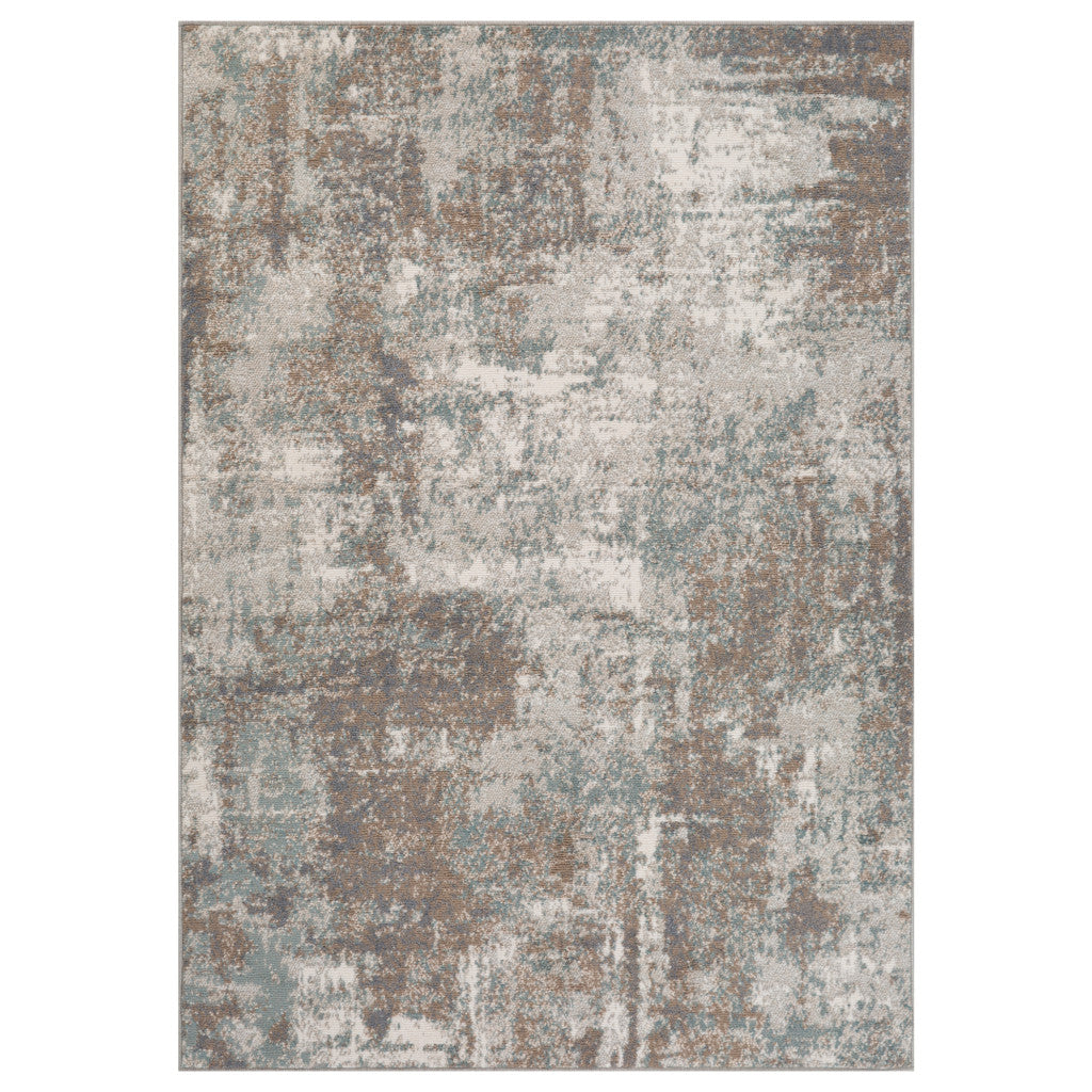 6' x 9' Brown Abstract Power Loom Area Rug