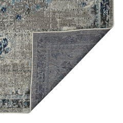 8' Teal Blue Medallion Power Loom Runner Rug