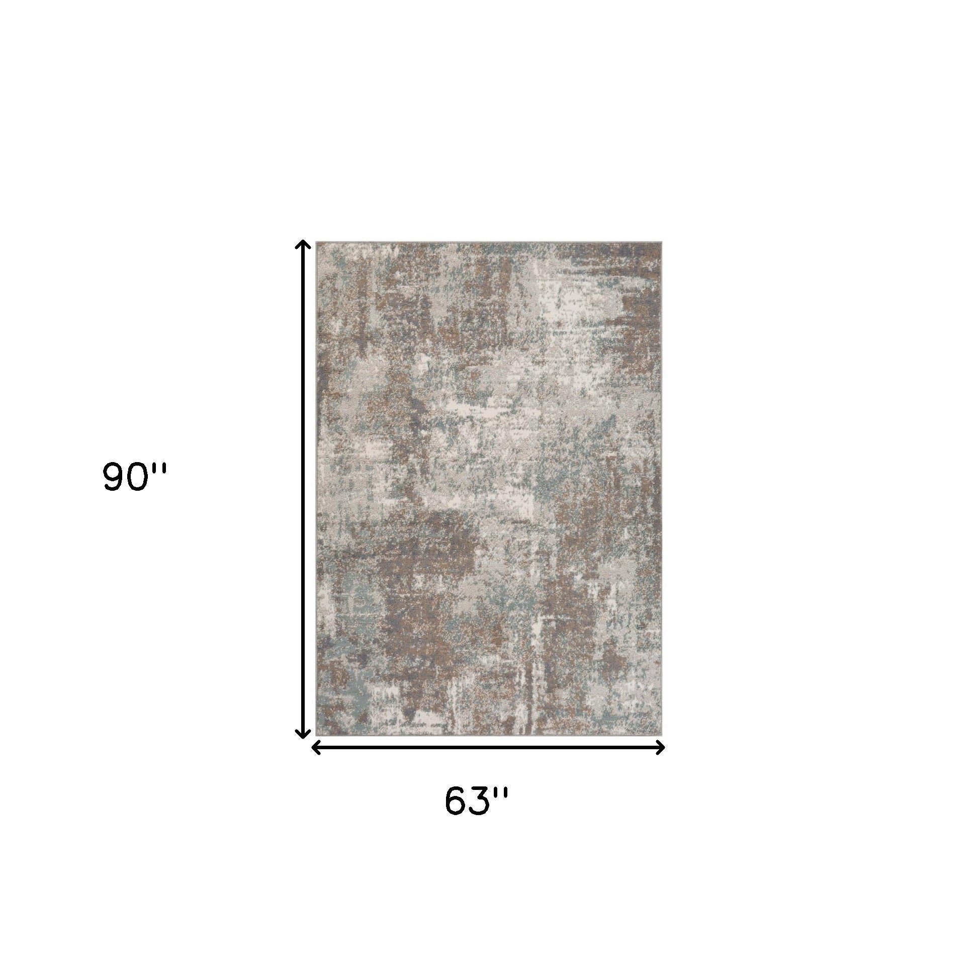 5' x 7' Brown Abstract Power Loom Area Rug