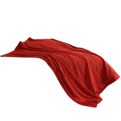 Red Knitted Acrylic Solid Color Throw Blanket