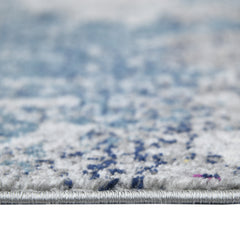 2' x 3' Blue and Pink Abstract Power Loom Area Rug