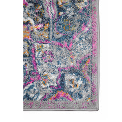 7' Pink Round Medallion Power Loom Area Rug