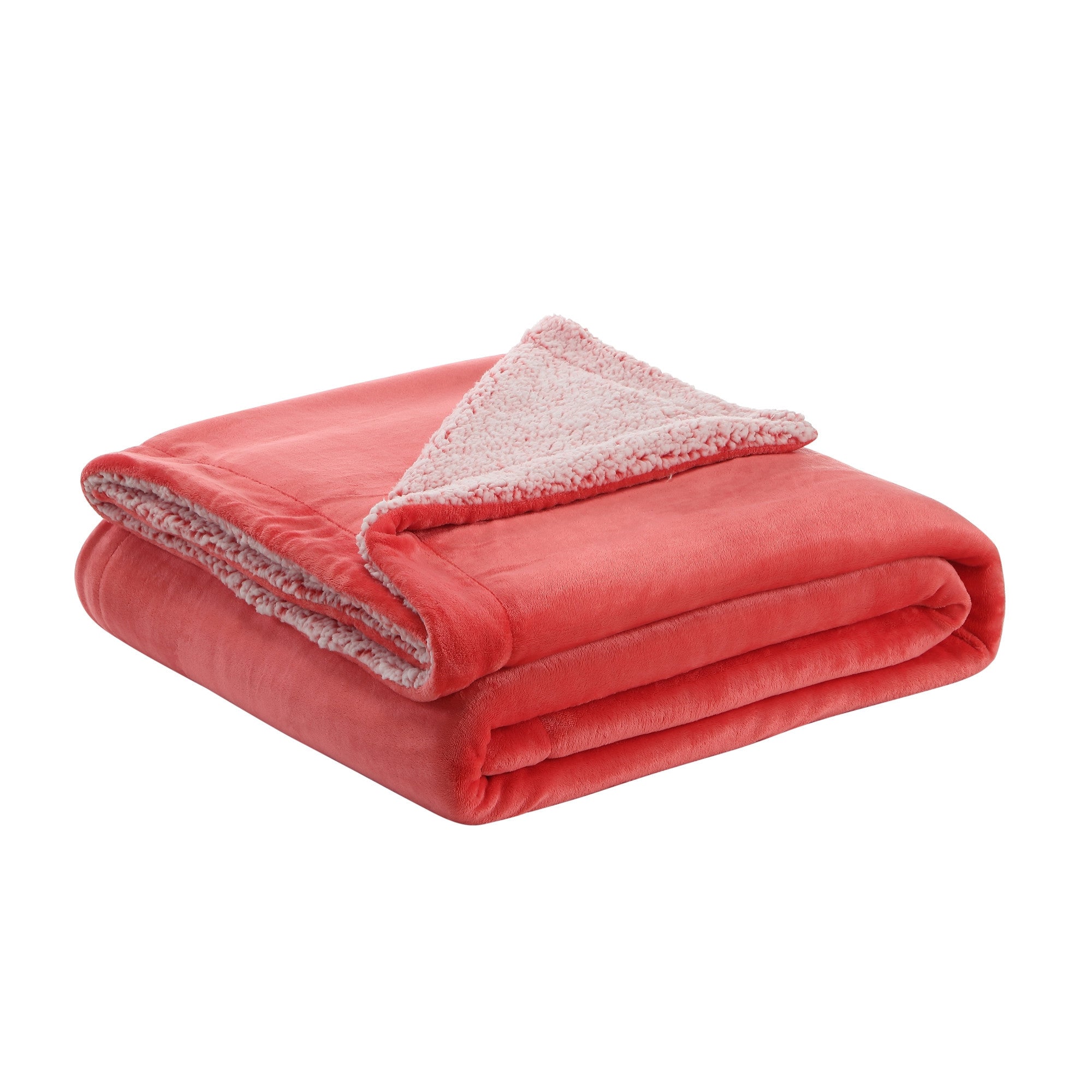 Fuchsia Knitted PolYester Solid Color Plush Queen Blanket