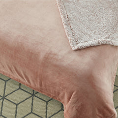 Blush Knitted PolYester Solid Color Plush Throw Blanket