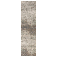 10' Gray Abstract Power Loom Runner Rug