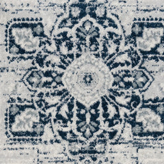 2' x 3' Dark Blue Medallion Power Loom Area Rug