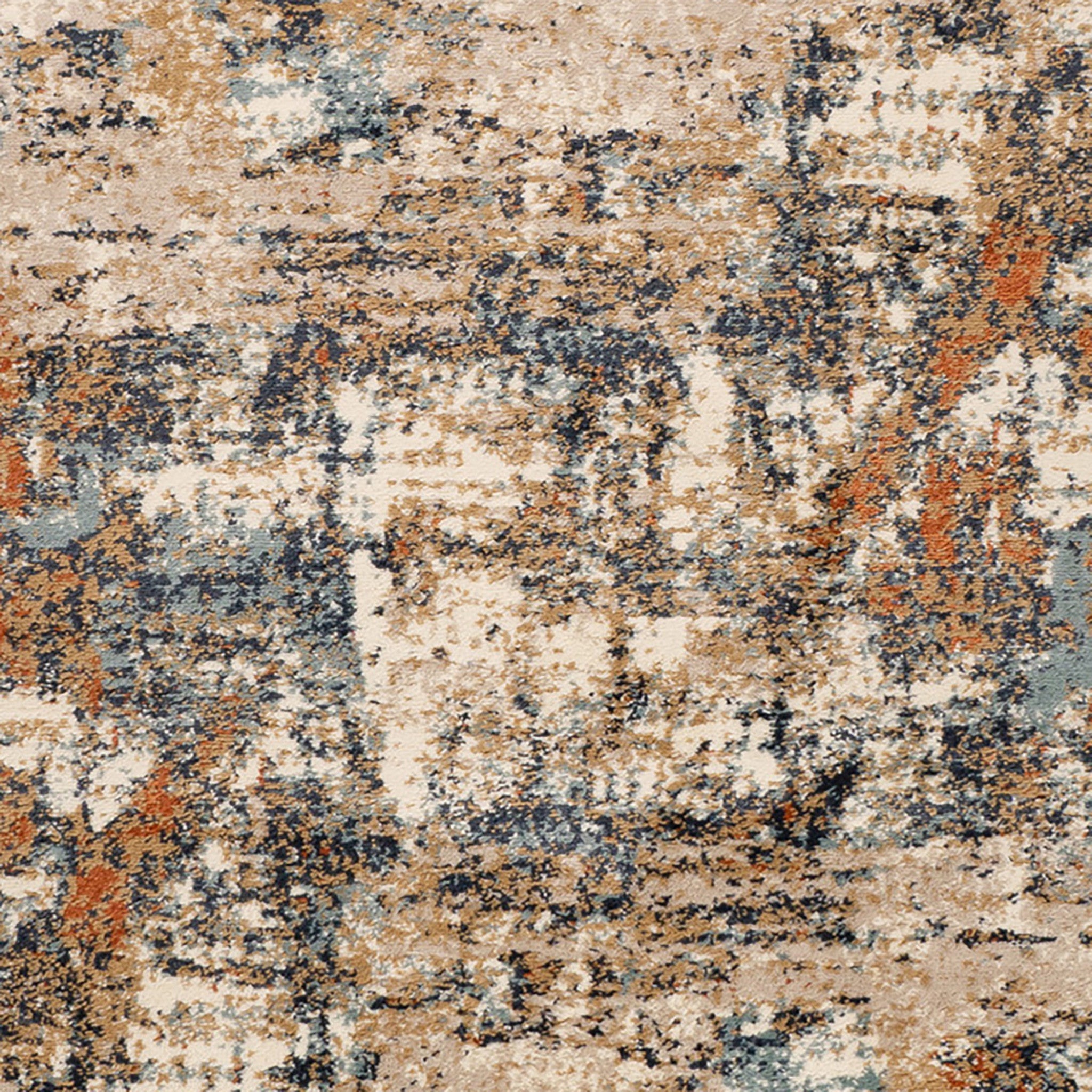 9' x 12' Orange Abstract Power Loom Area Rug