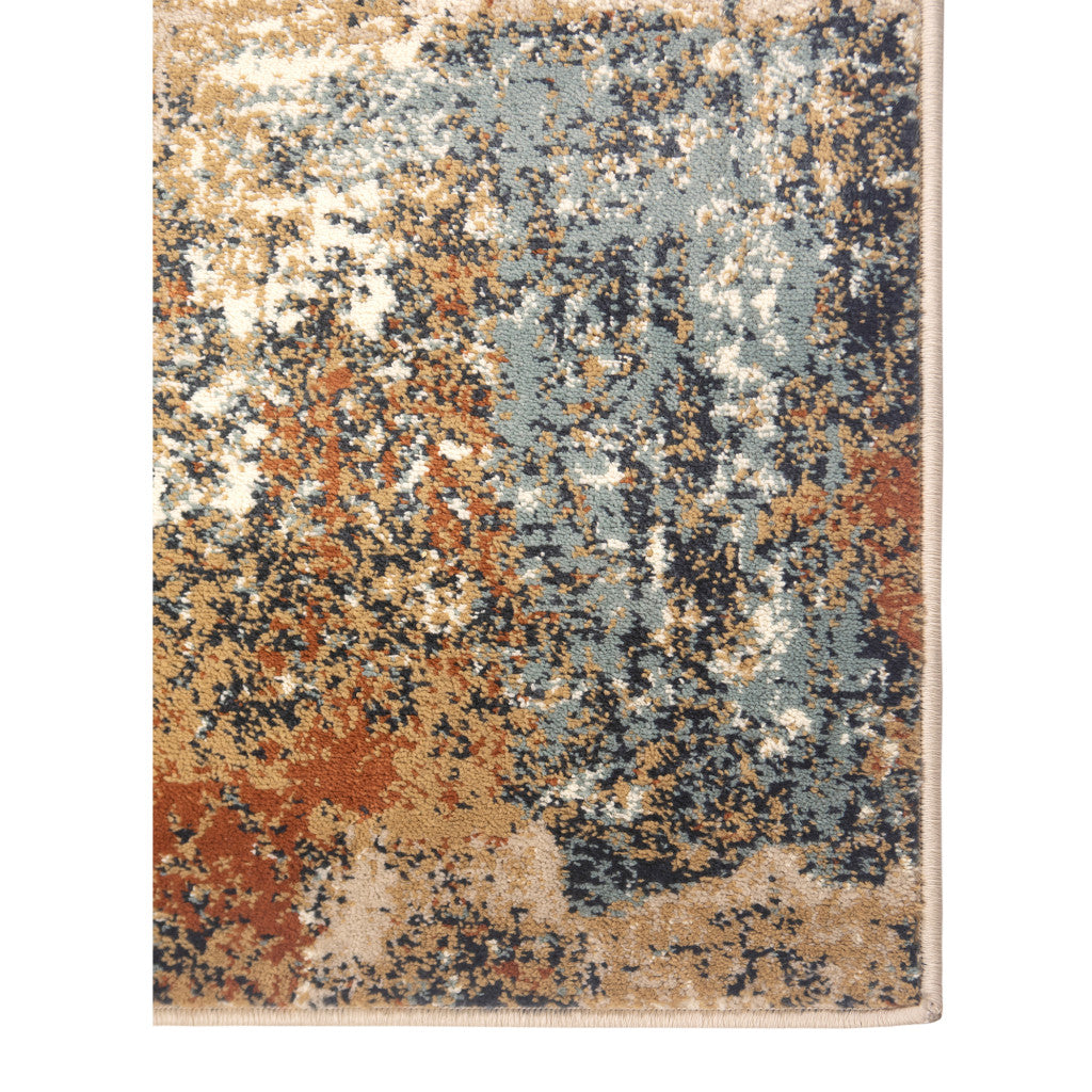 9' x 12' Orange Abstract Power Loom Area Rug