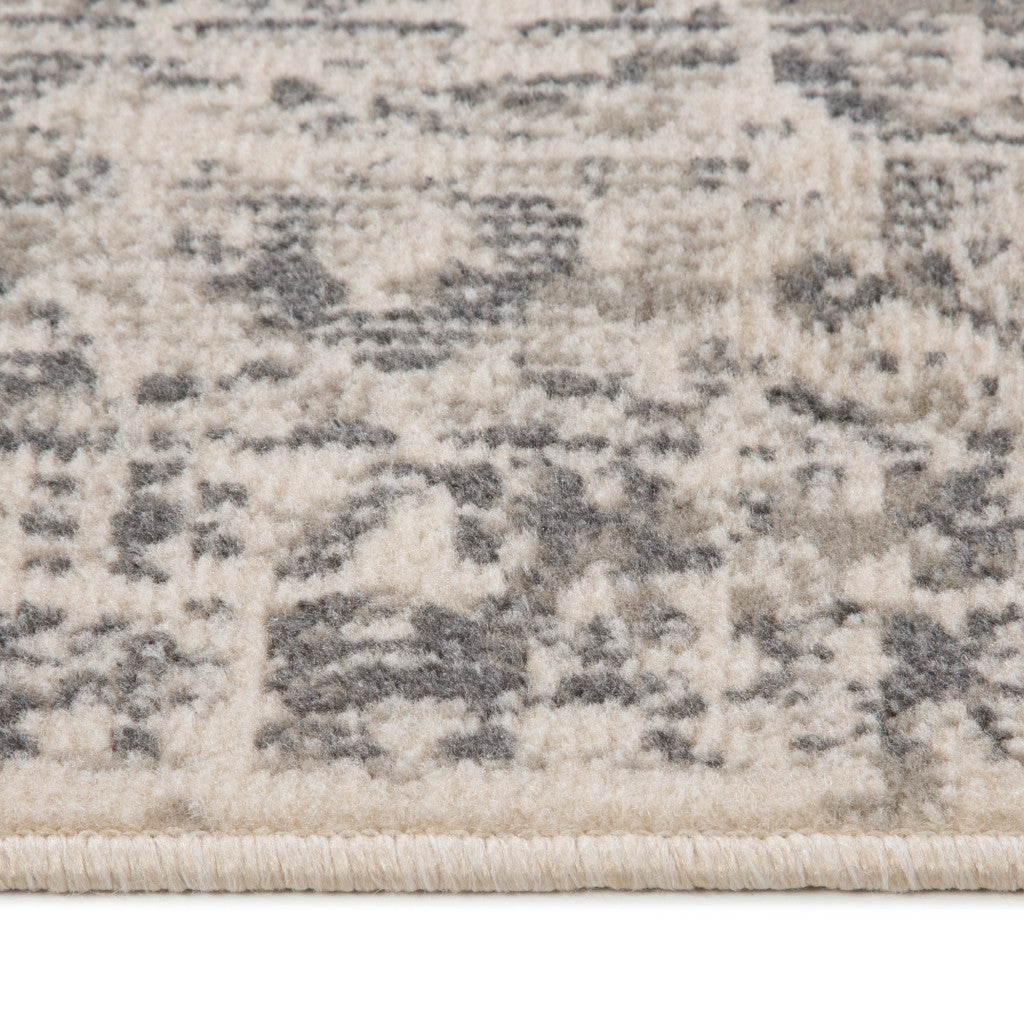 10' Gray Medallion Power Loom Runner Rug