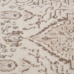 8' Cream Round Medallion Power Loom Area Rug