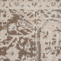 8' Cream Round Medallion Power Loom Area Rug