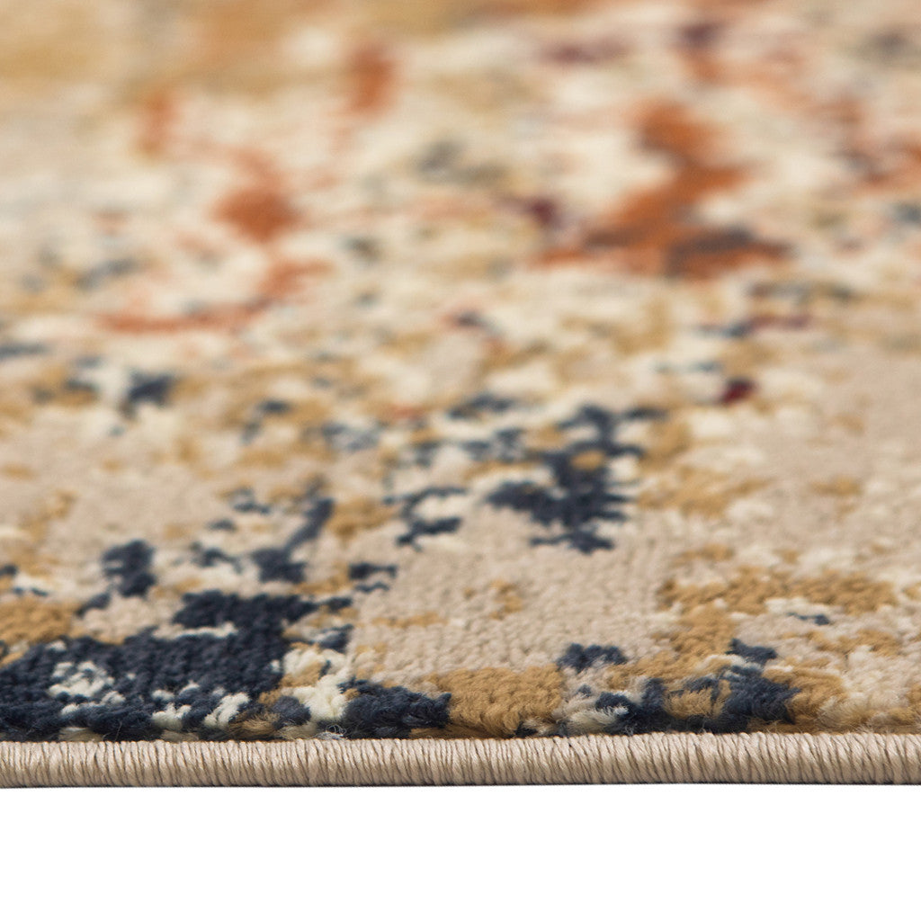 5' x 7' Orange Abstract Power Loom Area Rug