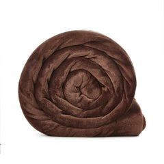 Brown Knitted PolYester Solid Color Plush King Blanket