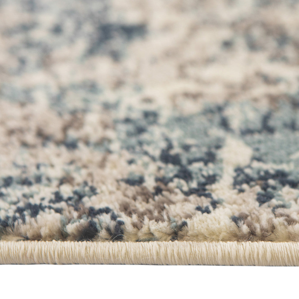 2' x 3' Blue Abstract Power Loom Area Rug