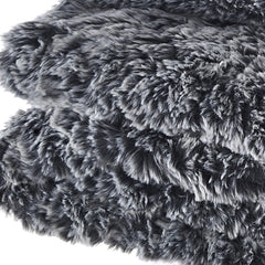 Black Knitted PolYester Solid Color Plush Throw Blanket