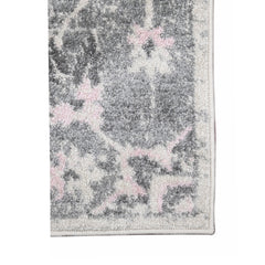 7' Gray Round Medallion Power Loom Area Rug
