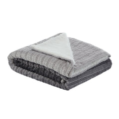 Dark Slate Gray Knitted PolYester Solid Color Plush Throw Blanket