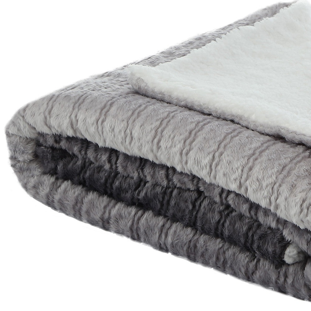 Dark Slate Gray Knitted PolYester Solid Color Plush Throw Blanket