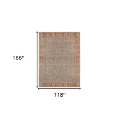 10' x 14' Teal Blue Floral Power Loom Area Rug