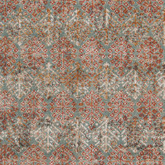 2' x 3' Teal Southwestern Power Loom Area Rug With Fringe
