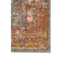 2' x 3' Teal Southwestern Power Loom Area Rug With Fringe