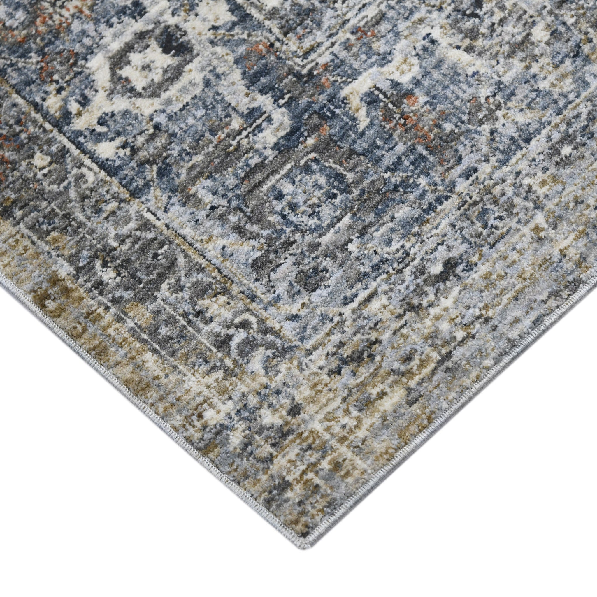 10' x 14' Gray and Ivory Oriental Power Loom Area Rug
