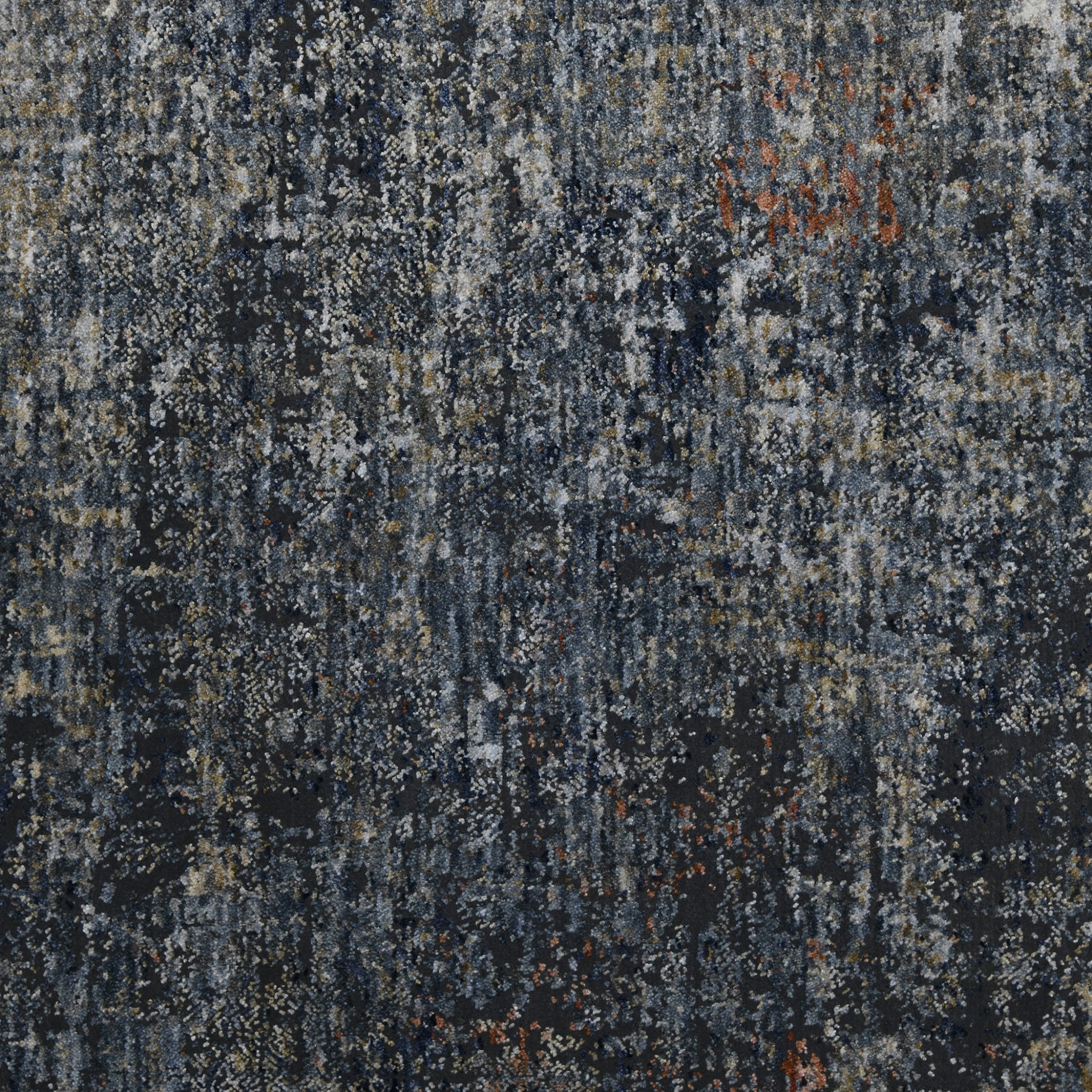10' x 14' Gray and Orange Abstract Power Loom Area Rug