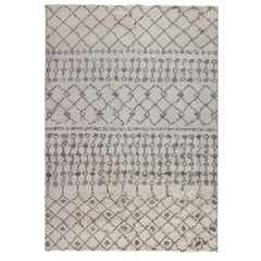 8' x 11' Gray and Ivory Geometric Shag Area Rug