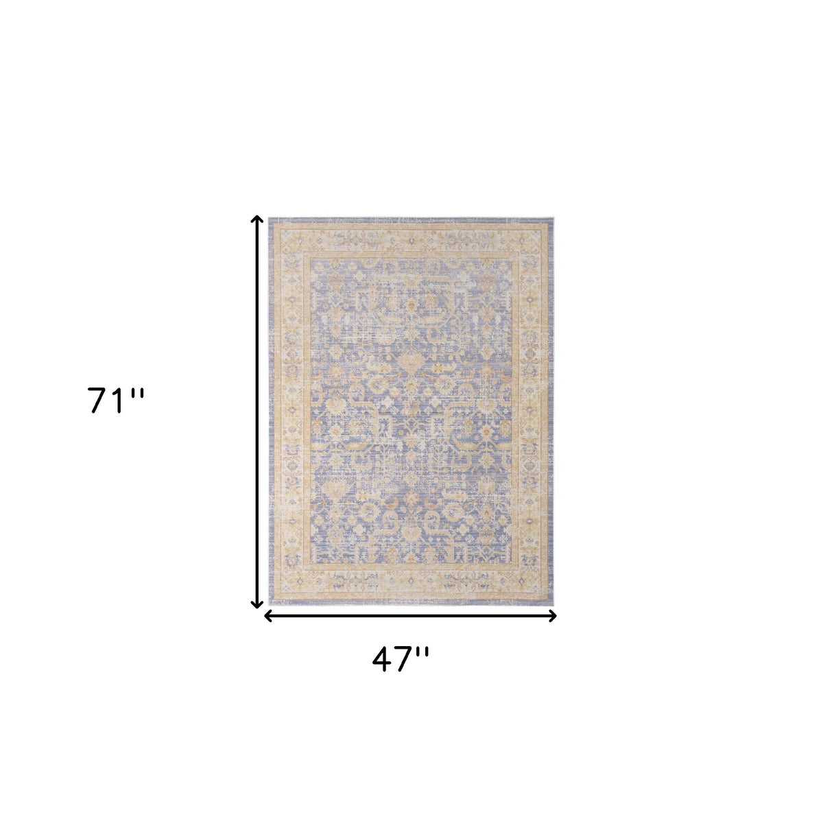 4' x 6' Lavender Blue Floral Power Loom Area Rug