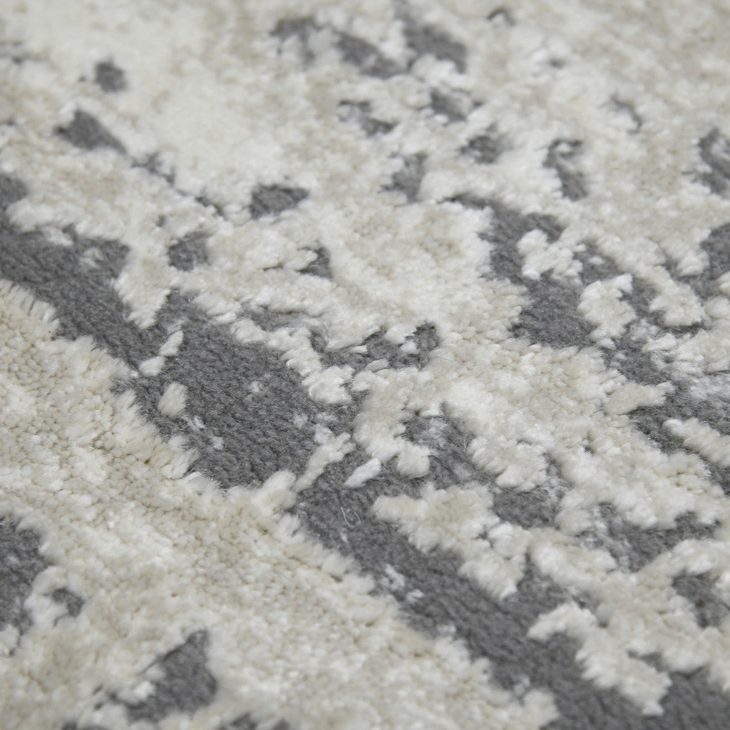 2' x 3' Blue and Gray Abstract Power Loom Area Rug