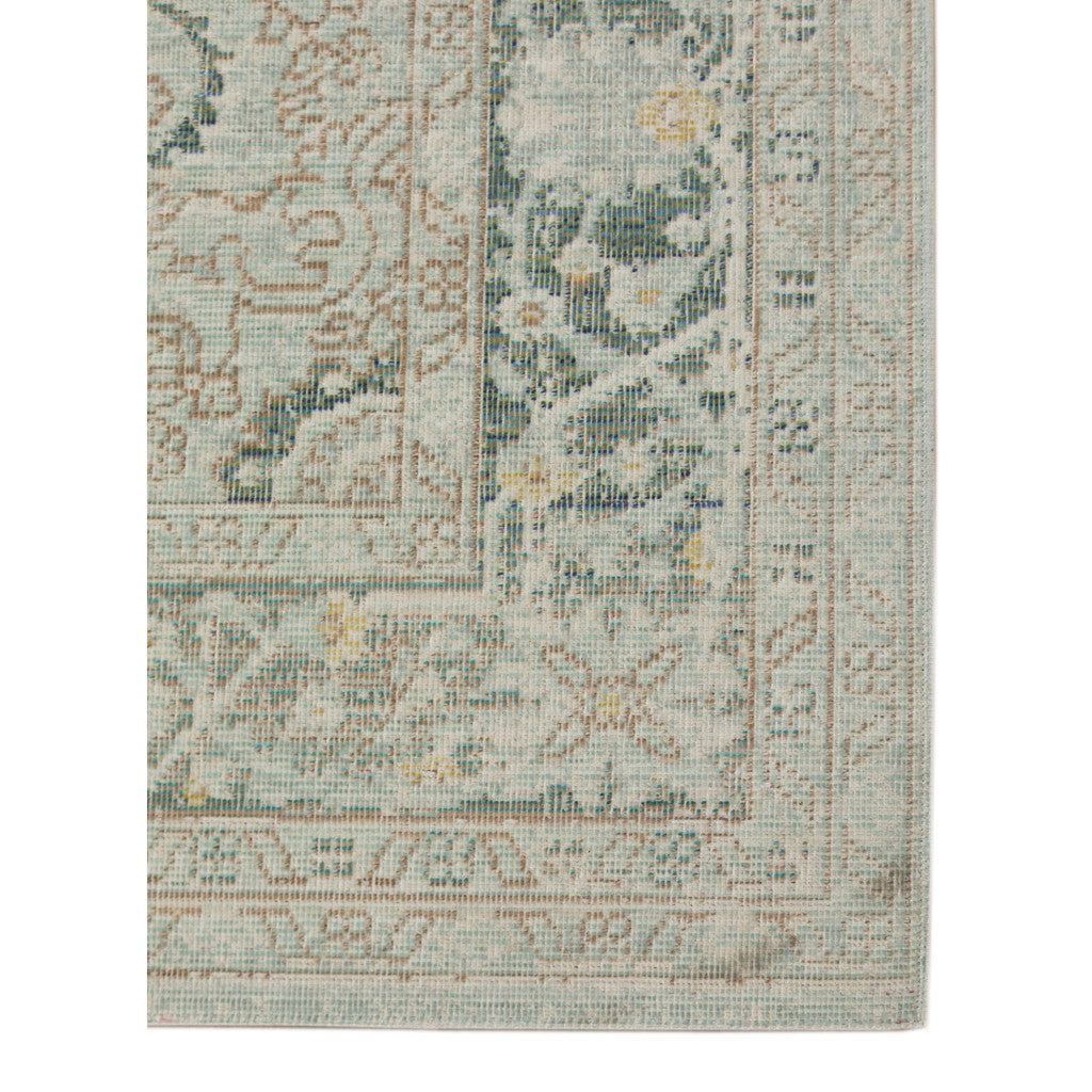 4' x 6' Sea Green Medallion Power Loom Area Rug