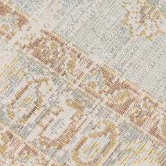 8' Blue and Gray Medallion Power Loom Distressed Runner Rug