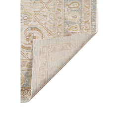 8' Blue and Gray Medallion Power Loom Distressed Runner Rug