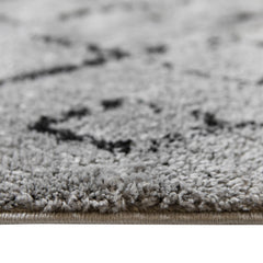 8' x 11' Gray and Black Geometric Shag Area Rug