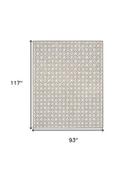 8' x 10' Gray and Ivory Geometric Hand Tufted Area Rug