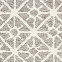 8' x 10' Gray and Ivory Geometric Hand Tufted Area Rug