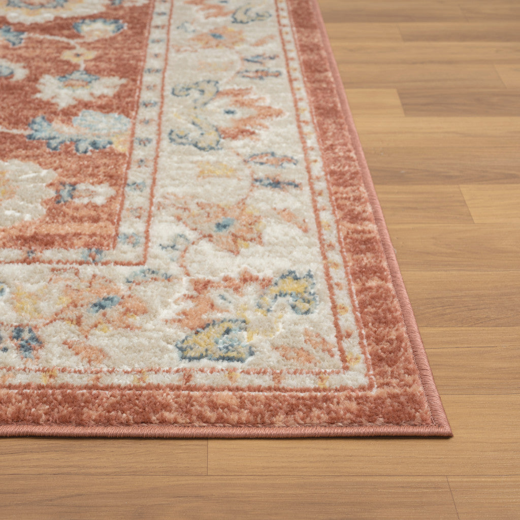 5' x 7' Red Abstract Area Rug