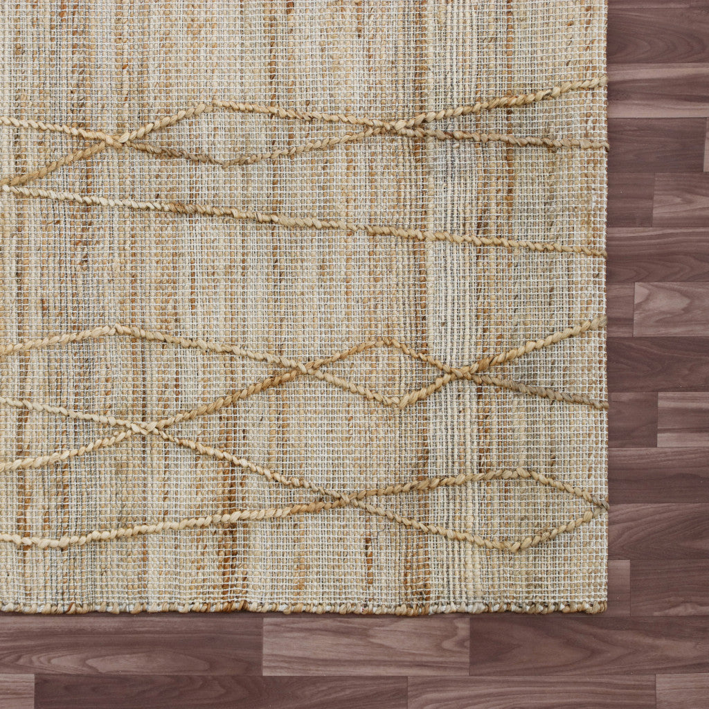 8' x 10' Brown Abstract Hand Woven Area Rug