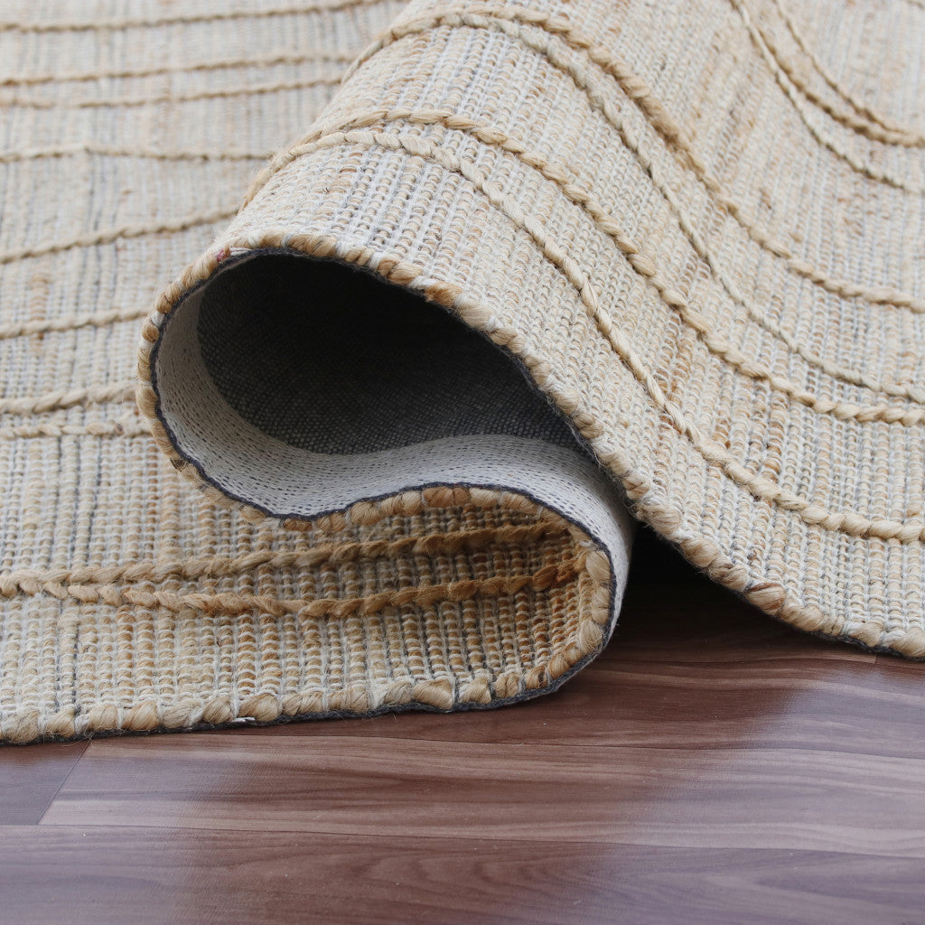 8' x 10' Brown Abstract Hand Woven Area Rug