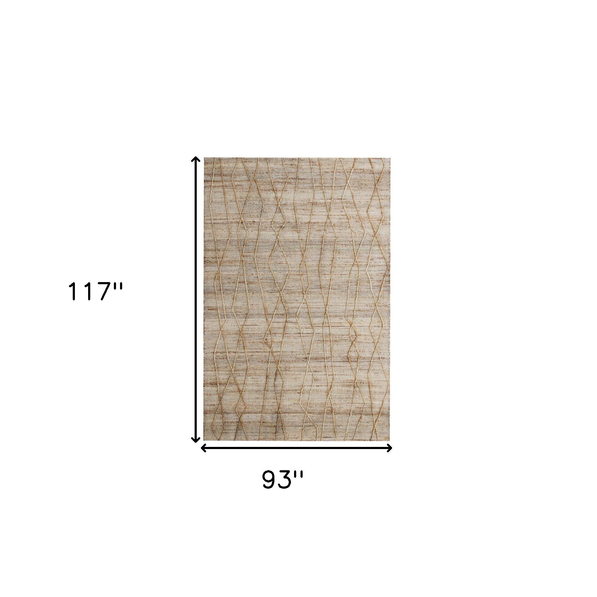 8' x 10' Brown Abstract Hand Woven Area Rug