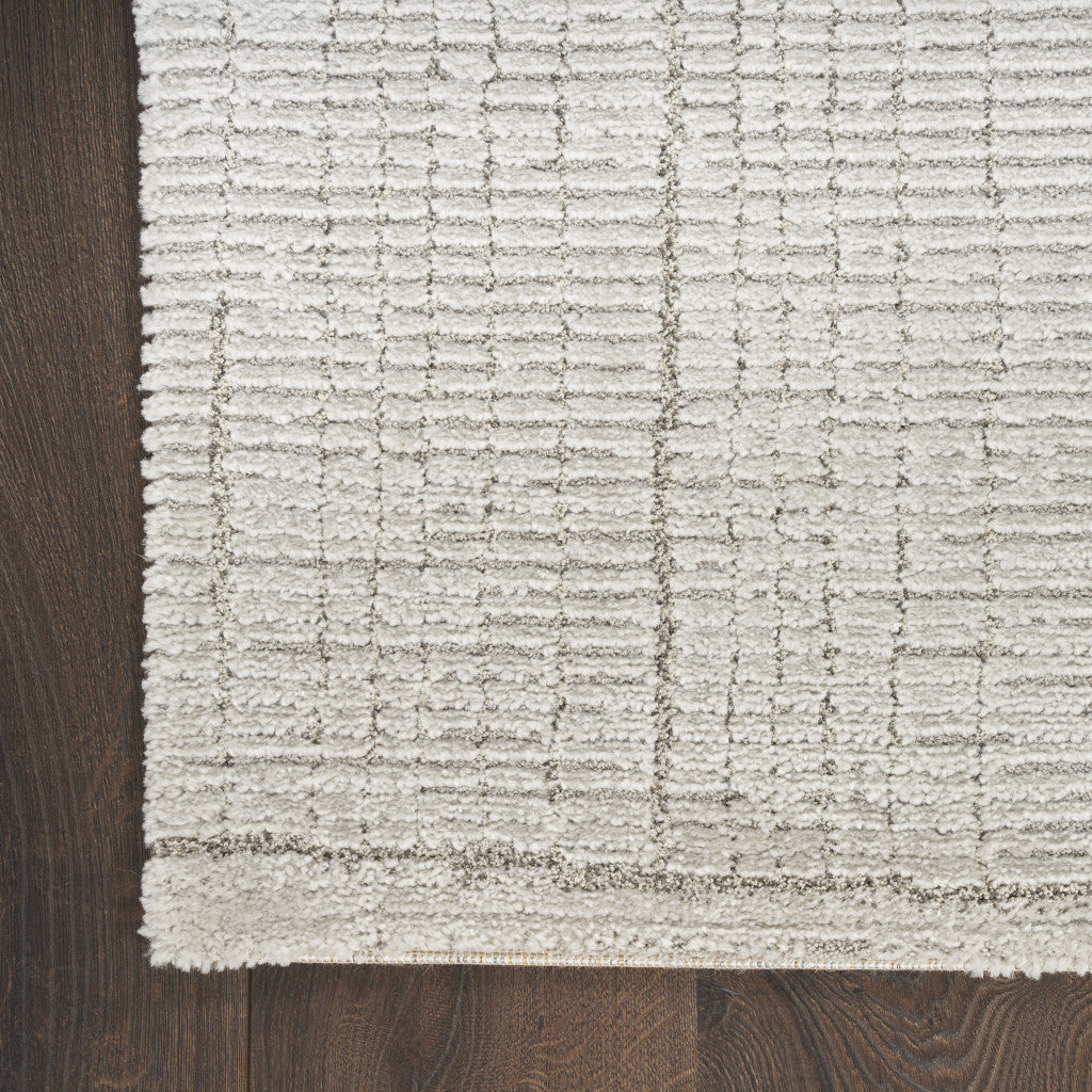 8' x 10' Gray and Ivory Abstract Power Loom Area Rug