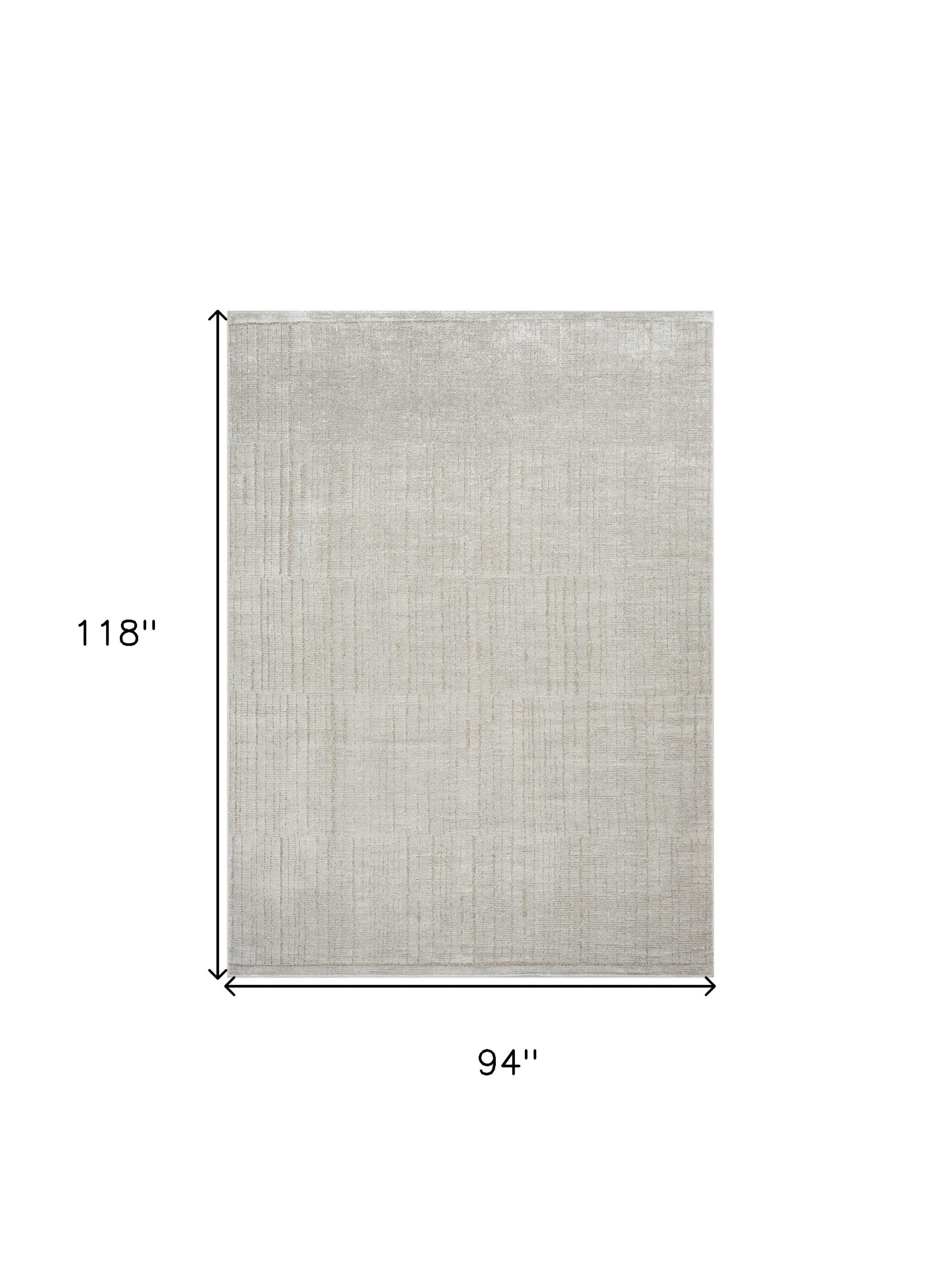 8' x 10' Gray and Ivory Abstract Power Loom Area Rug