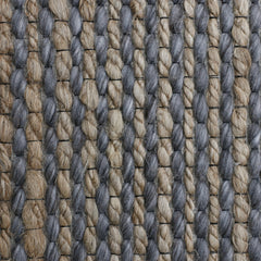 5' x 7' Gray Striped Hand Woven Area Rug